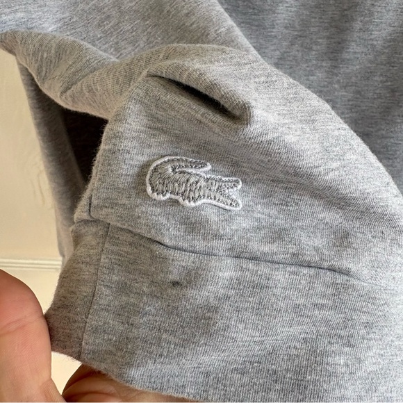 Lacoste Men's Cotton Fleece Lounge Sweatshirt  Oversized Brand Logo XL Gray Soft - Picture 3 of 8